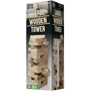 Large Wooden Tower 48Pc - Wooden Tower Product Shot - aa Global - CS4120